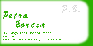 petra borcsa business card